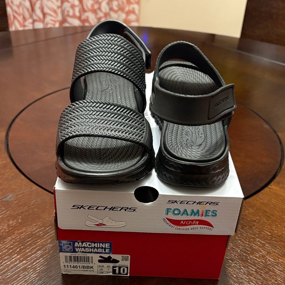 Skechers Black Foamies Women Sandals